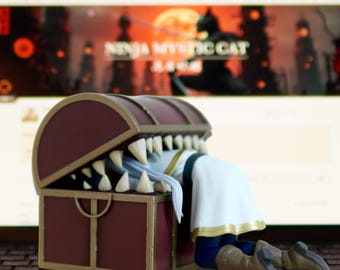 Frieren Gets Eaten by a Mimic Figure | Beyond Journey's End Funny Statue | Cute Comic Scene Display | Japanese Anime Character Toy