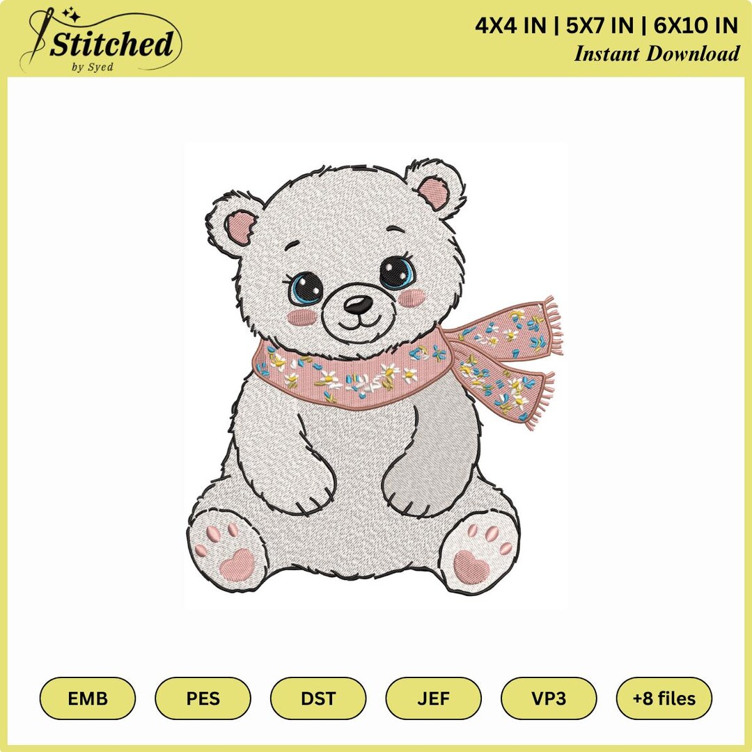 Christmas Teddy Bear - Machine Embroidery Design - Baby Shower Gift ...