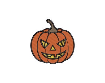 Scary Halloween Pumpkin Embroidery Design: Jack O' Lantern Face (4x4, 5x7, 6x10)