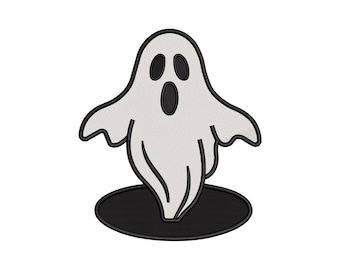 Ghost Embroidery Design: Black Hole Halloween Applique (Digital Download)