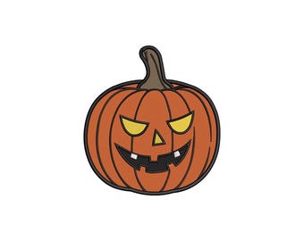 Spooky Pumpkin Embroidery Design: Halloween Machine Embroidery (Digital Download) - 4x4 5x7 6x10