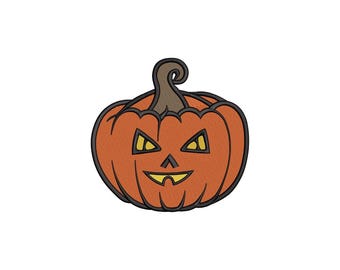 Halloween Pumpkin Face Embroidery Design: Machine Embroidery File (4x4, 5x7, 6x10)