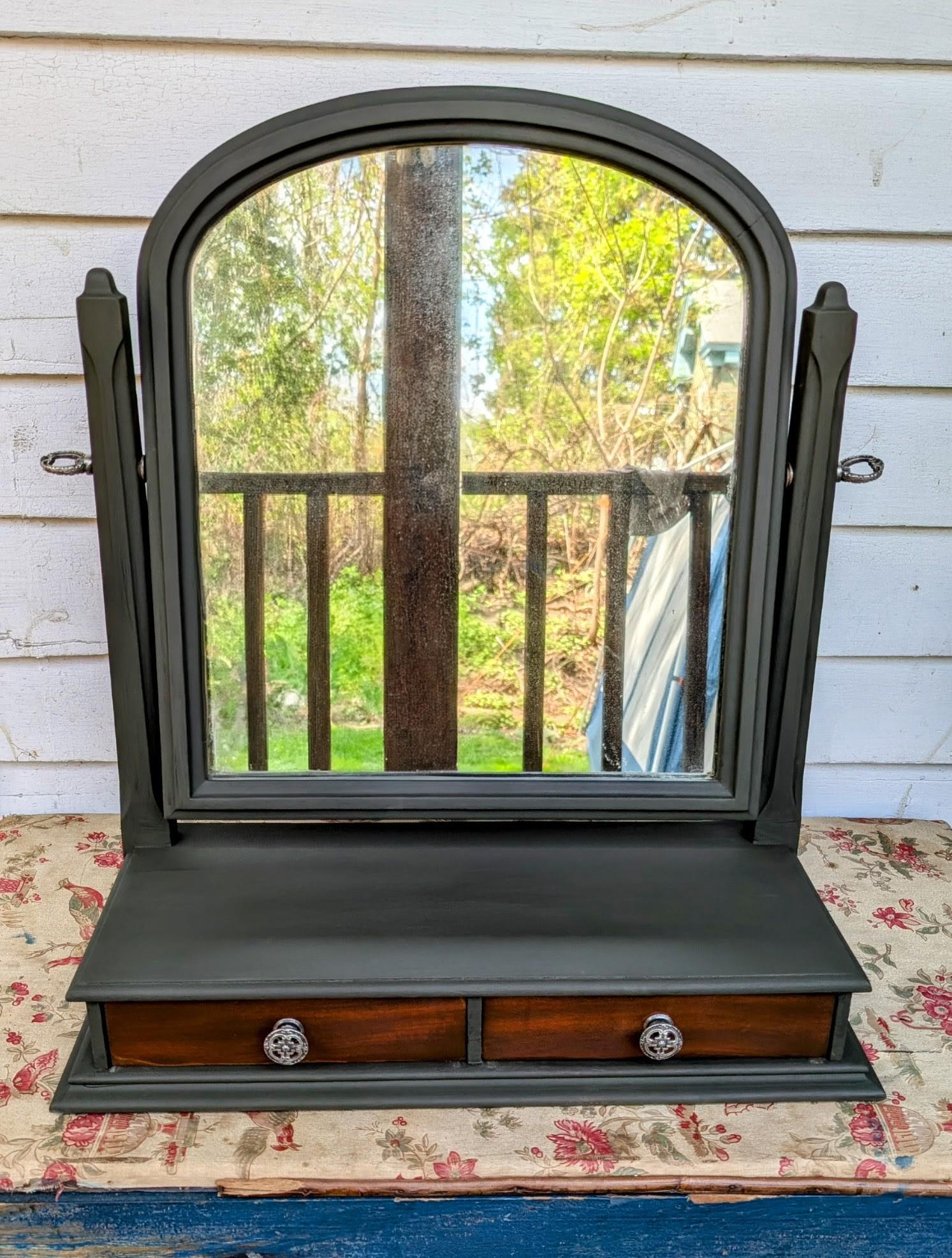 Dresser top Vanity mirror and drawers