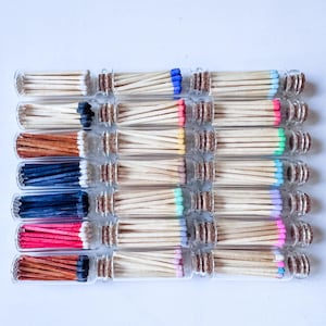 Color Tip Matches in Glass Vial | Minimalist Decor