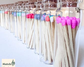 Color Tip Matches in Glass Vial | Minimalist Decor