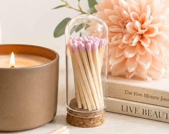 Color Tip Matches in Glass Cloche | Minimalist Decor