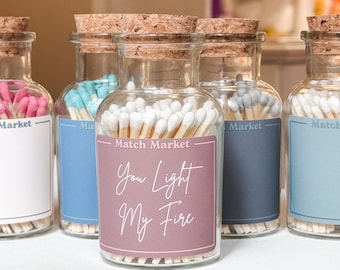 Apothecary Match Jar: Decorative Safety Matches with Striker, 3 Inch
