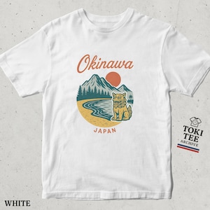 Okinawa Japan T-Shirt Retro Vintage Travel Tee with Shisa Lion Design Japanese Culture Beach Mountains Unisex Shirt Souvenir Gift