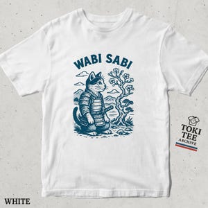Wabi Sabi Samurai Cat T-Shirt: Japanese Zen Art, Vintage Graphic Tee