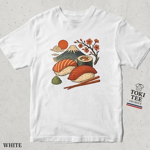 Sushi Art T-Shirt: Japanese Mount Fuji Cherry Blossom Tee