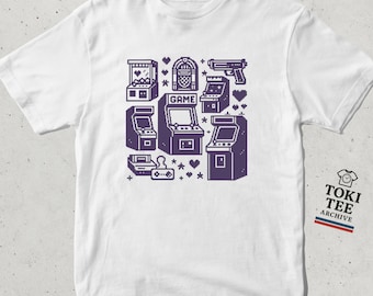 Retro Arcade Game T-Shirt: 80s-90s Pixel Art Gamer Tee