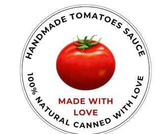 Editable Tomato Sauce Canning Labels - Rustic Mason Jar Stickers - Sheet of 12  - Instant Download