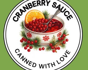 Editable Cranberry Sauce Labels | Digital Canning Stickers for Regular - instant download