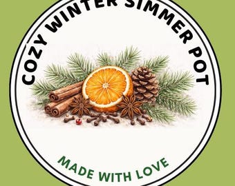 Christmas Simmer Pot Gift Tags | Stovetop Potpourri Label | Mason Jar Printable Holiday Label PDF