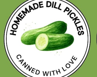 Editable Dill Pickles Canning Labels for Regular & Wide Mouth Jars - instant Download