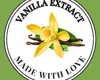 Editable Vanilla Extract Label for Jar Lid - Homemade Vanilla Sticker - instant download