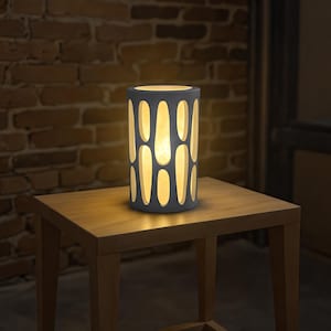Blue Table Lamp | Decorative Lighting | Housewarming Gift | Bedroom Lamp | Unique Accent Lamp | Soft Modern Glow | Desk Decor