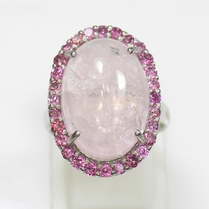 Bague de fiançailles en argent sterling avec morganite rose naturelle pour femme - Bague de promesse, pierre de naissance de juin, toutes les tailles disponibles