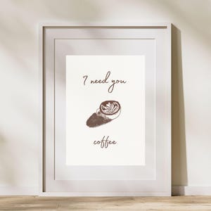 Digital Download | Coffee Art Print | Handrawn Coffee Art | Coffee Wall Art | Kitchen Wall Art | Cute Wall Decor | Cute Home Decor |
