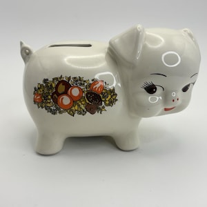 Rare Vintage Corning SPICE OF LIFE Pottery Pig Piggy Bank  w/o Plug