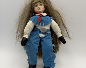 Vintage Applause Cowgirl Plush Rubber Face Small Western Girl BreyerHorse Rider