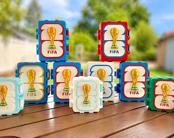 Caja organizadora de cromos del Mundial, estuche de almacenamiento para coleccionistas de Panini, tamaño mediano (380 cromos), bandeja extraíble.