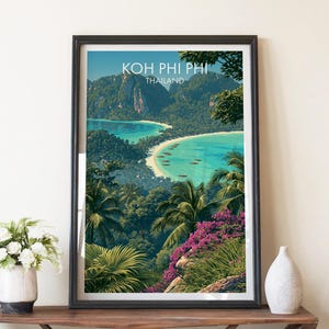 Koh Phi Phi Thailand Poster Asien Resa Landskap Väggkonst Tryck för Heminredning