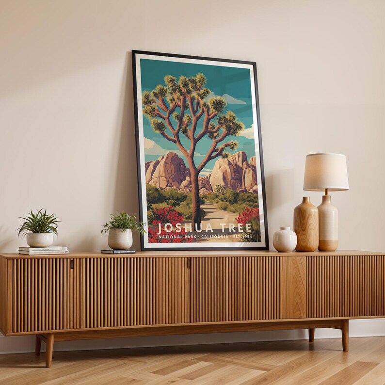 Joshua Tree National Park Poster, Nature Landscape Wall Art Decor ...