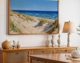 Indiana Dunes National Park Poster, Oil Painting Wall Art, Nature Landscape Print