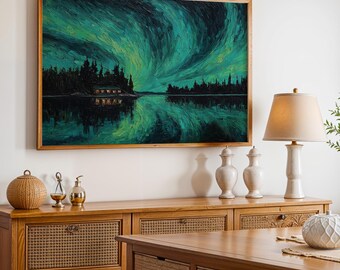 Voyageurs National Park Poster, Oil Painting Wall Art, Nature Landscape Print