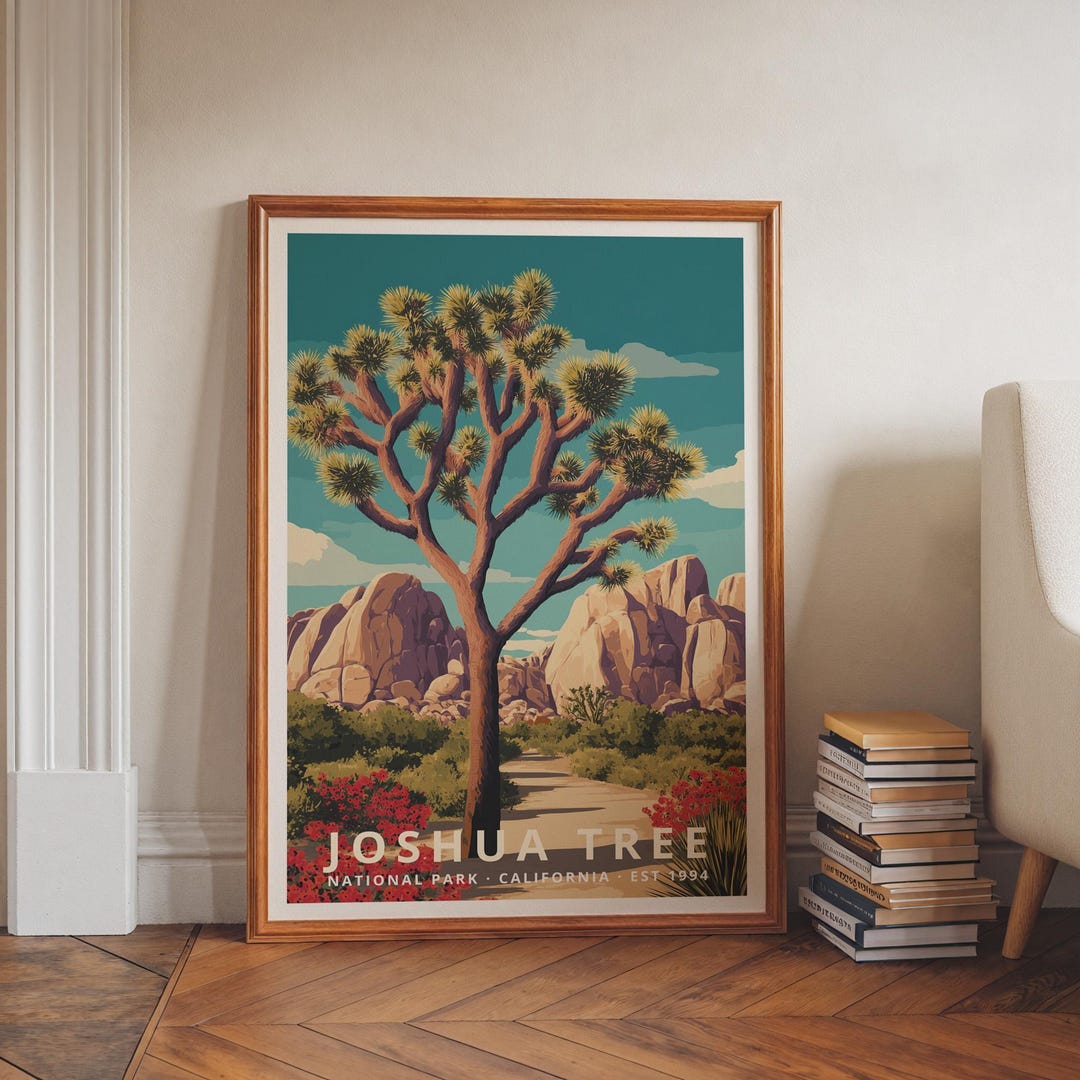 Joshua Tree National Park Poster, Nature Landscape Wall Art Decor ...