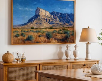 Guadalupe Mountains National Park Poster, Oil Painting Wall Art, Nature Landscape Print