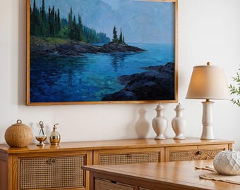 Isle Royale National Park Poster, Oil Painting Wall Art, Nature Landscape Print