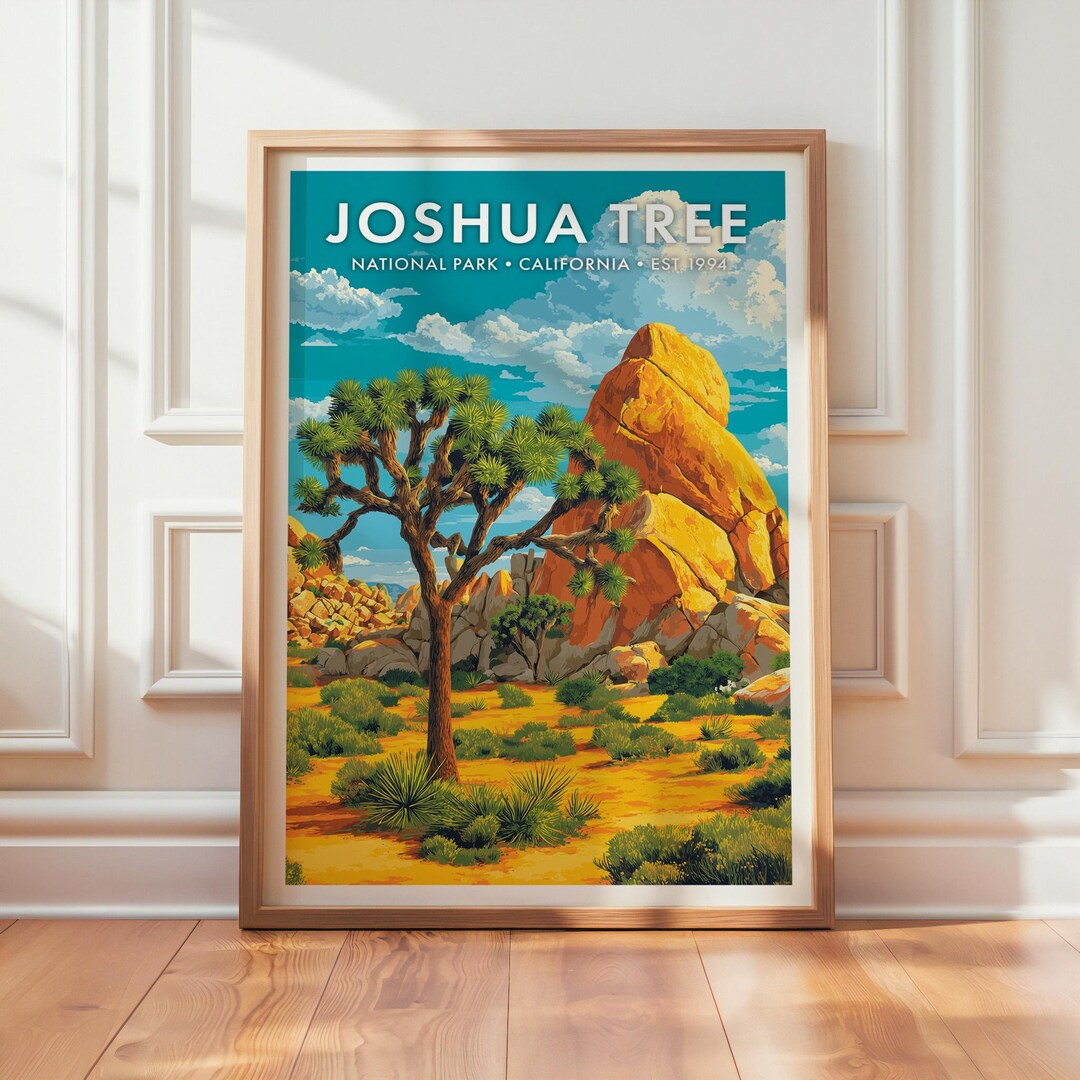 Joshua Tree National Park Poster, Nature Landscape Wall Art Decor ...