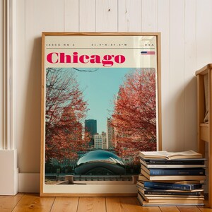 Fotografia di Chicago, Illinois, stampa murale, poster di viaggio, arredamento moderno per la casa, regalo per la voglia di viaggiare, arte di destinazione, idea regalo per viaggiatori