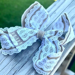 Custom Monogram Lace 6” Bow