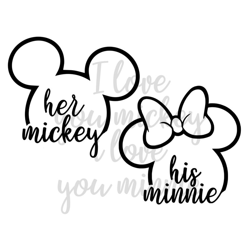 Download Disney Matching Couple Her Mickey His Minnie Shirt SVG JPG ...