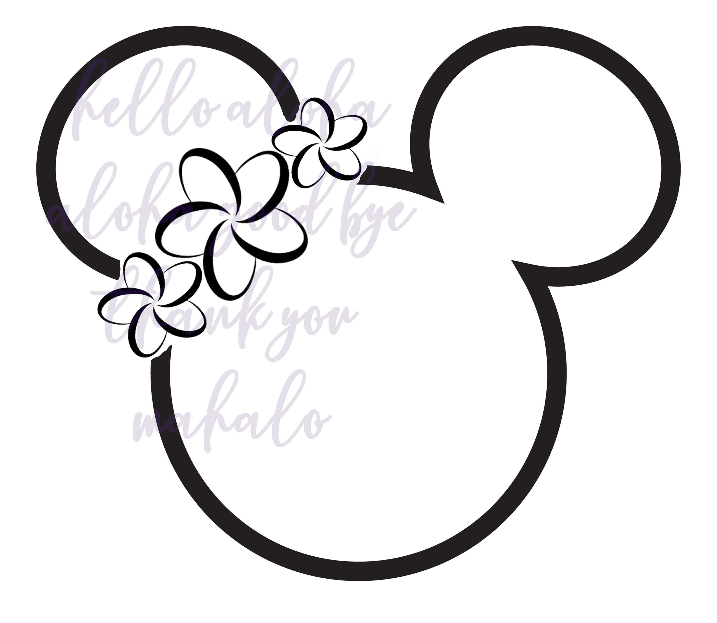 Download Disney Mickey Flower Plumaria Hawaiian SVG JPG Digital File | Etsy