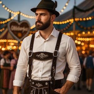 Men&#39;s Suede Lederhosen Shorts: Bavarian Oktoberfest Costume
