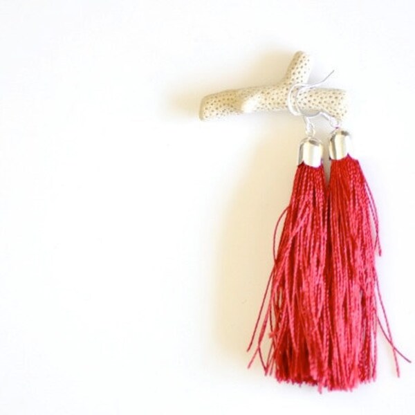 Tassel Earrings - Falu Red