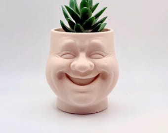 Smiley Face Succulent Planter – 3D Printed Cheeks Pot