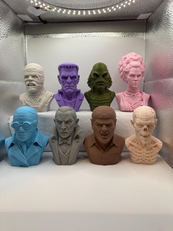 Universal Monster Bust Set – 3D Printed Horror Monster Collectibles