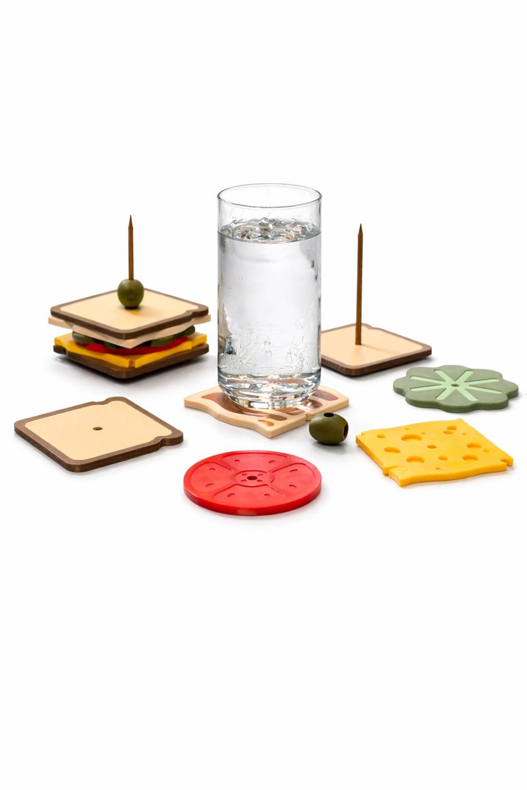 3D Printed Sandwich Coaster Set – Stackable Food Drink Coasters With ...