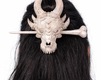 Dragon Skull Hair Pin – Gothic Fantasy Bone Clip for Cosplay, LARP & Renaissance Hairstyles