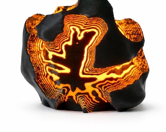 Fire Sculpted Mini Lamp – 3D Printed Ambient LED Light