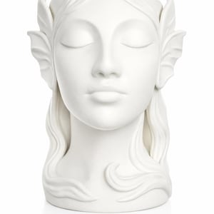 Leaf Spirit Planter Mother Nature Face Pot – Earthy Indoor Garden Decor