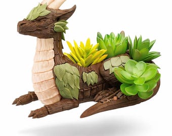 Forest Dragon Planter – Fantasy Succulent Pot, Whimsical Gothic Home Decor