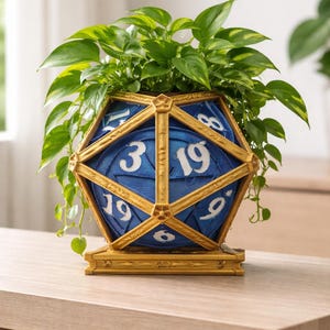 D20 Dice Planter – Geeky Succulent Pot for D&D Fans