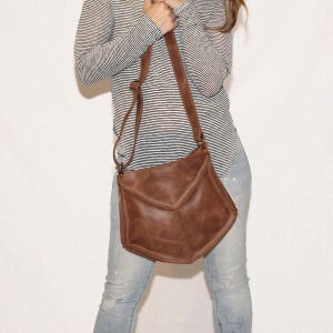 Brown crossbody purse, Saddle bag, Women shoulder bag, Small leather messenger bag, Leather crossbody for women, leather purse,super sale image 1