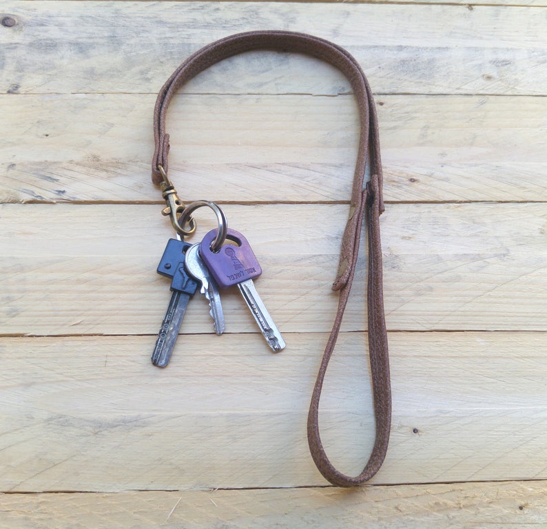 Handmade leather lanyard, Leather keychain, Gift for women, leather key strap, Leather Neck Strap, Lanyard, unisex style, zdjęcie 9